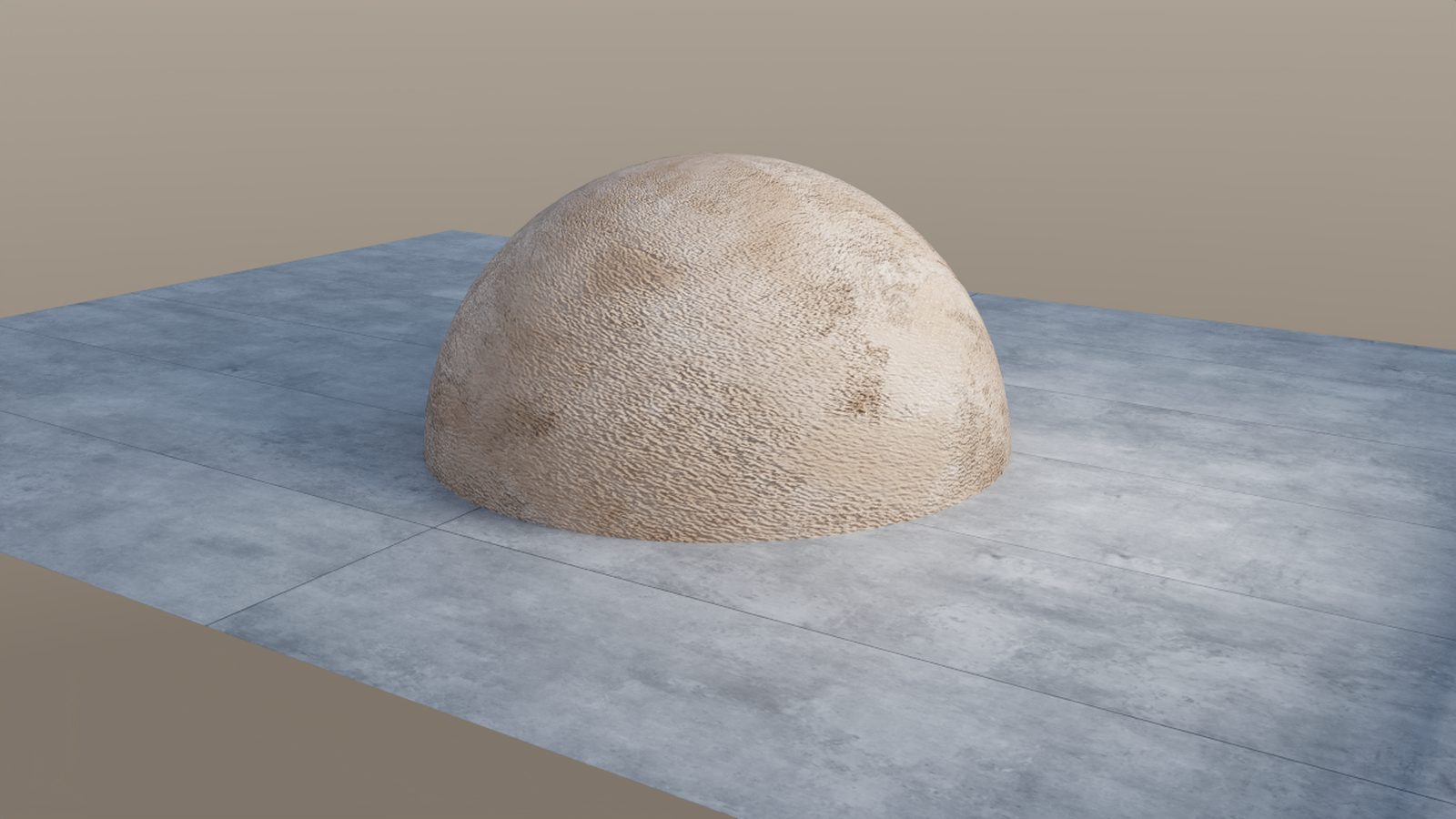 Basic Stone dome on Concrete Tiles floor, both converted from Cinema 4D materials